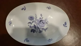 Zuppiera e piatto porcellana decoro floreale