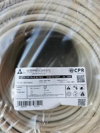 Cavo elettrico 3x2.5 mm² - 100m