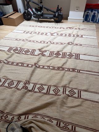 Alfombra de lana estilo bereber/kilim grande beige