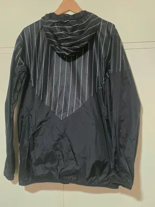 Chubasquero Adidas XL Negro Rayas Blancas