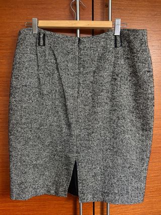 Falda Roberto Verino tweed gris y negra