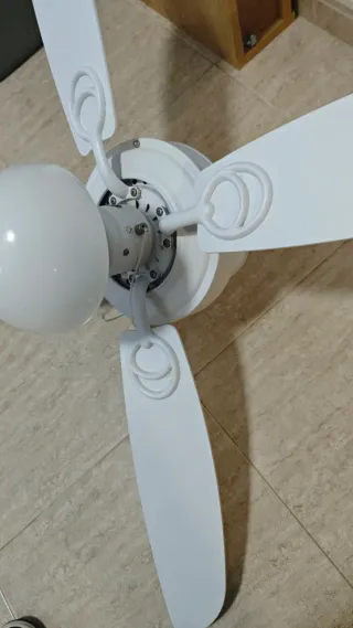 Lámpara Techo Ventilador Blanca