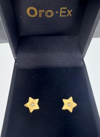 PENDIENTES DE ORO 18 QUILATES Y DIAMANTE NATURALES