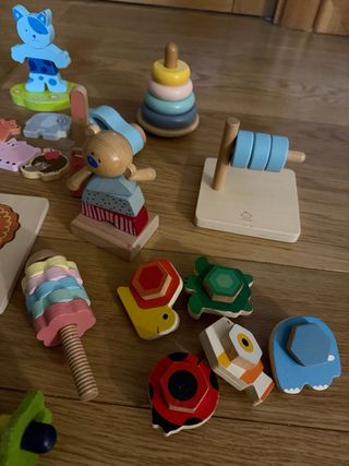 Lote Juguetes Madera Bebé