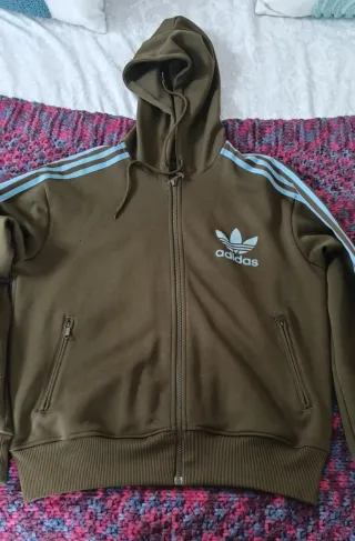 Sudadera Adidas Marrón y Celeste Talla M