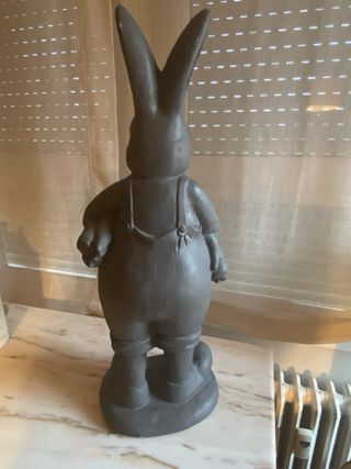 Figura Conejo Cerámica Gris