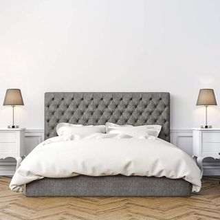 Juego 2 Lámparas Mesa Tela Gris