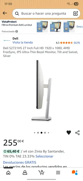 Monitor Dell 27 Full HD IPS