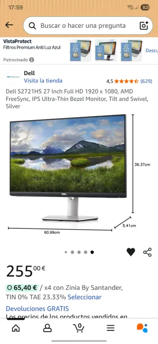 Monitor Dell 27 Full HD IPS