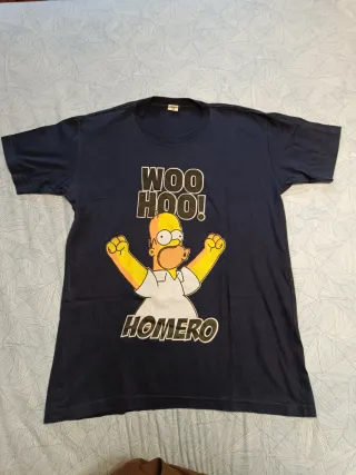 Camiseta Azul Homer Simpson Woo Hoo!