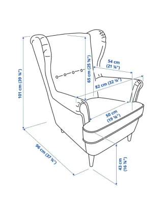 Sillón orejero Ikea Strandmon Beige