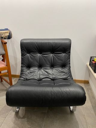 Poltrona vera pelle nera