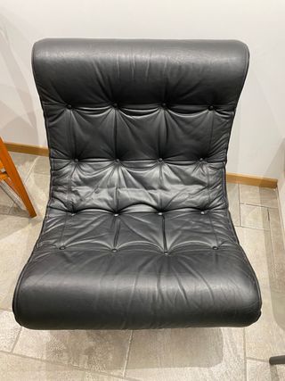 Poltrona vera pelle nera