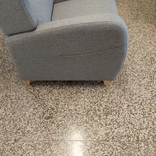 Sillón reclinable de tela gris