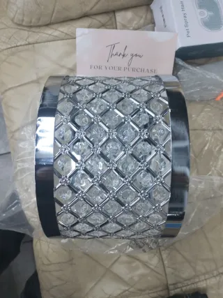 Lámpara de mesa cristal y cromo