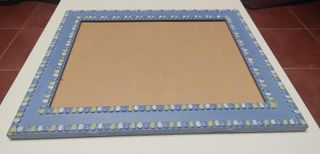 Marco de fotos madera vintage azul/amarillo