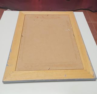 Marco de fotos madera vintage azul/amarillo