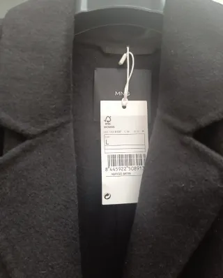 Abrigo largo Mango Talla L Negro