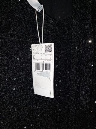 Vestido lentejuelas cuello halter negro