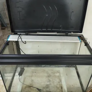 Acuario Pecera 60L Negro y Transparente