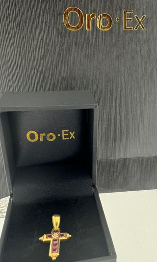 COLGANTE ORO 18 QUILATES RUBY Y DIAMANTE NATURAL