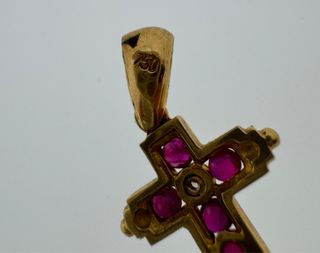 COLGANTE ORO 18 QUILATES RUBY Y DIAMANTE NATURAL