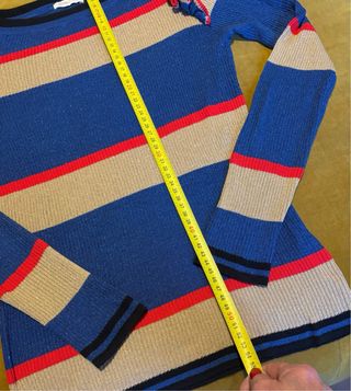 Jersey Fracomina Talla S Rayas Azul y Dorado