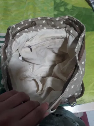 Mochila estrellas gris y blanco