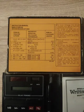 Calculadora solar de escritorio con libreta