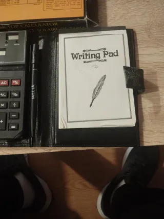 Calculadora solar de escritorio con libreta