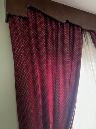 Cortinas de tela calidad 100 burdeos y beige