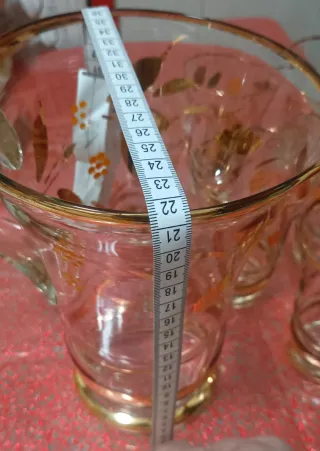 Caraffa e 6 Bicchieri Vintage Anni '50 Decorati