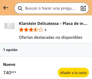 Placa de inducción 90x52cm