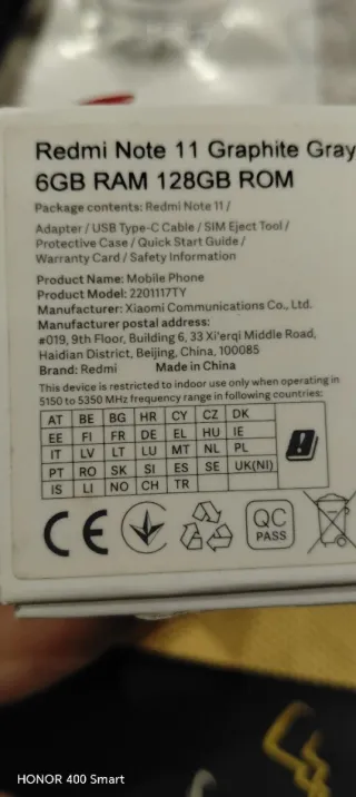 Xiaomi Redmi Note 11 Negro