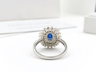 Anillo Plata Zafiro Azul Natural Mujer