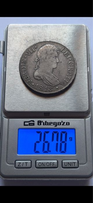 8 Reales 1813 (MBC-) Cadiz Fernando VII