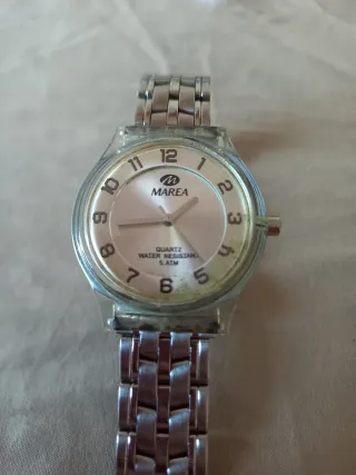 Reloj Marea Plateado Pulsera Multicor