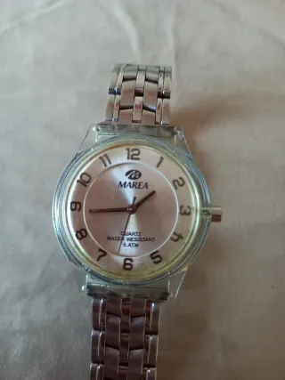 Reloj Marea Plateado Pulsera Multicor