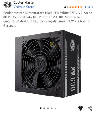 Alimentatore Cooler Master 600W