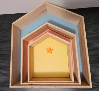 Casitas de madera decorativas (3 unidades)