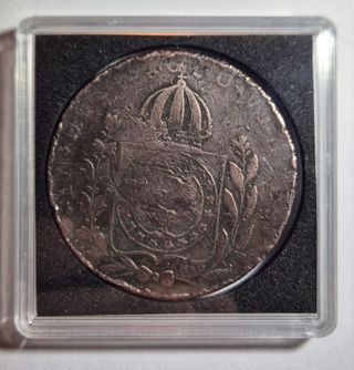 Brasile, 80 reis 1828 riconiato 40 reis.KM#366.MB.