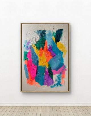 Cuadro abstracto grande pintado a mano