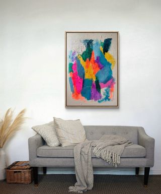 Cuadro abstracto grande pintado a mano