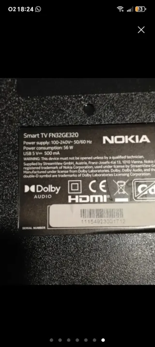 Soporte TV Smart TV FN32GE320 Nokia Nuevas