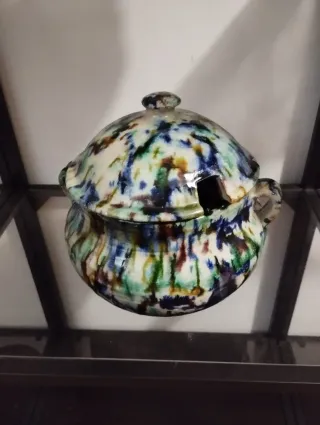 Conjunto tazas y puchero cerámica