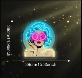 Lampada Neon LED Quadro Donna WOW