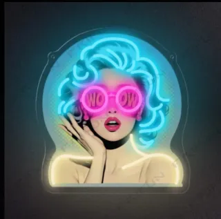 Lampada Neon LED Quadro Donna WOW