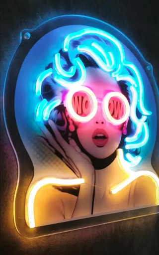 Lampada Neon LED Quadro Donna WOW