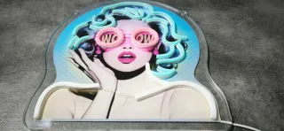 Lampada Neon LED Quadro Donna WOW