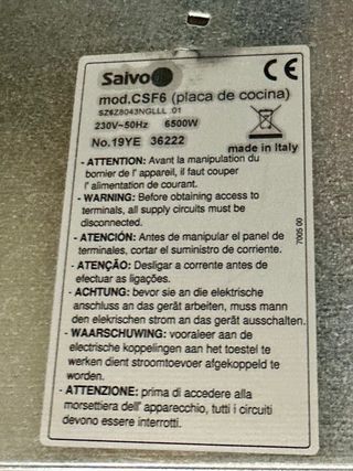 Conjunto placa vitrocerámica y horno Saivod usado